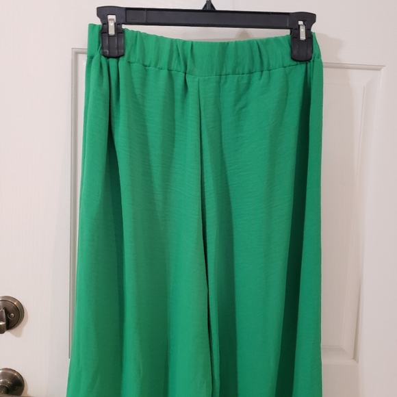 COCOA size Large Vibrant Green Wide-Leg Pants - Picture 5 of 9